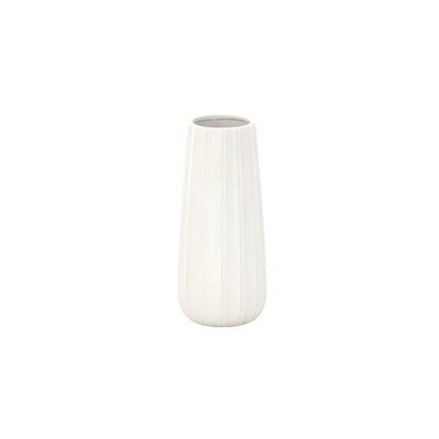 Vase cylindrique rond en céramique blanc mat