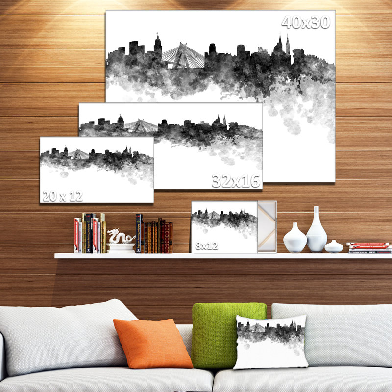 "Paysage urbain de la ville de Porto" par Designart, impression sur toile 2 pièces, H 12 po x l 20 po