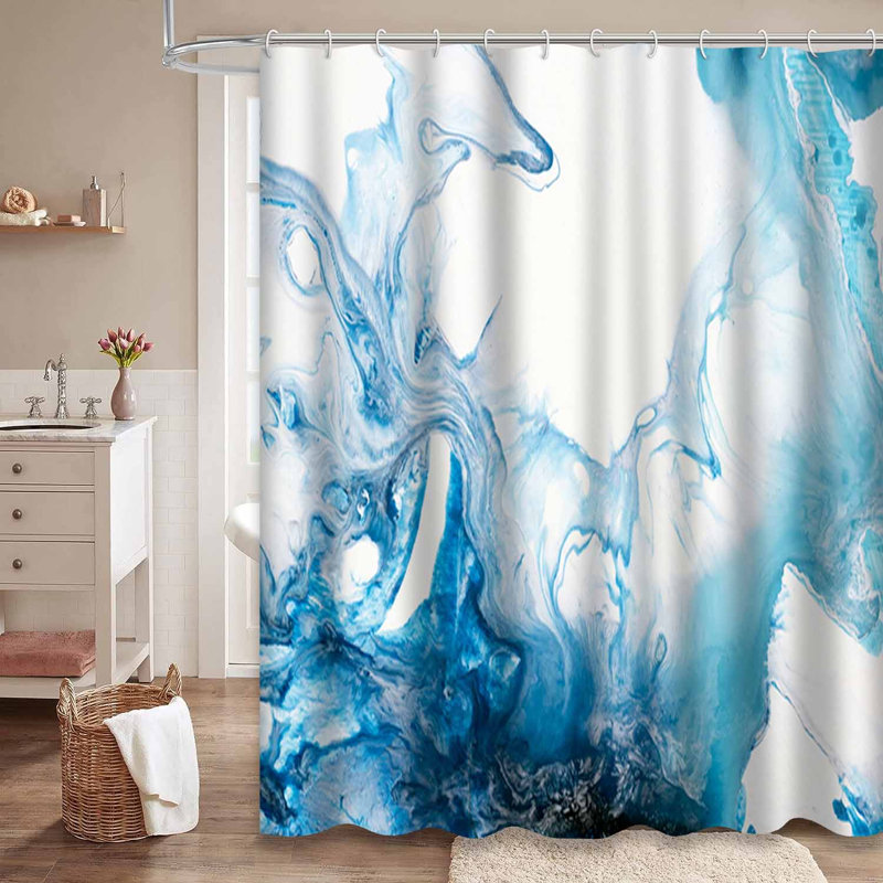 Rideau de douche avec 12 crochets Aquatic, L 72 po x l 78 po