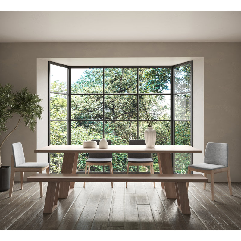 Nixi Ayanta 5-Piece Dining Set, Walnut, Dark Gray