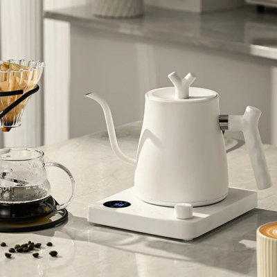 Electric Gooseneck Kettle 1000W for Coffee Brewing - Stainless Steel Pot 1000ml