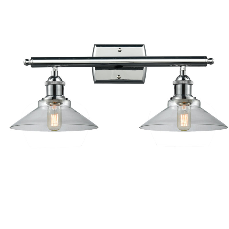 Éclairage pour salle de bain à intensité variable 2 lumières Newton St Loe, Transparent, Chrome poli, Ampoule non incluse
