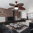 Mel 52 Inch Retro Retractable Blades Ceiling Fan with LED Light Chandelier with Remote Control