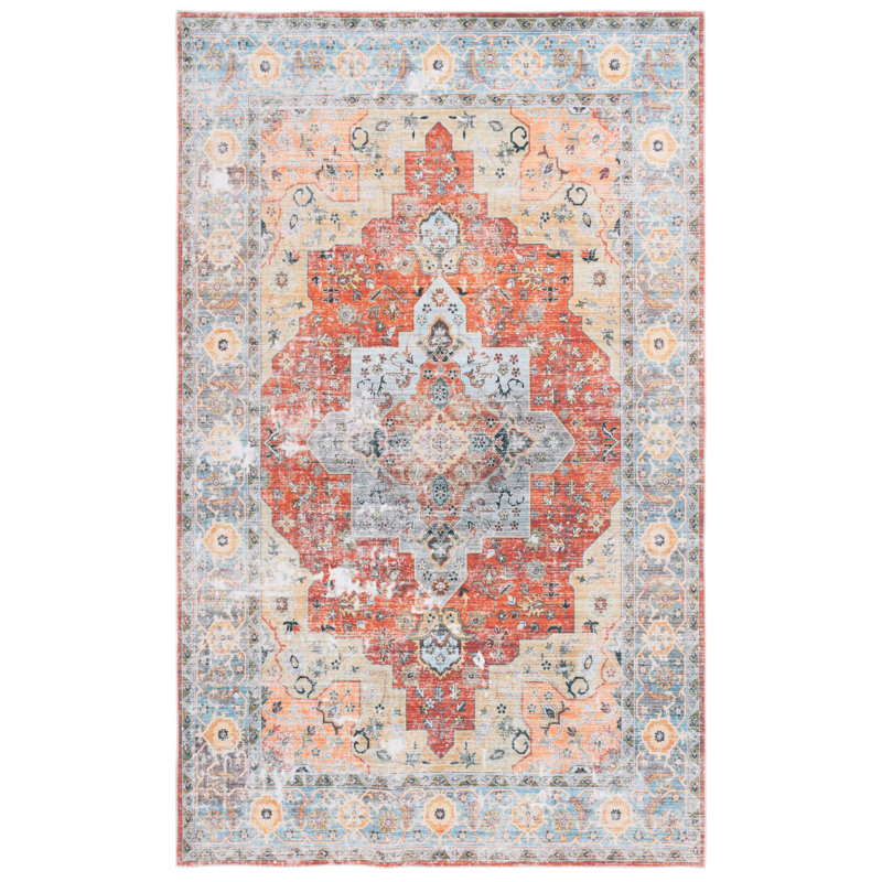 Tapis Arizona 126 rouille / turquoise, Rectangle 9 pi x 12 pi