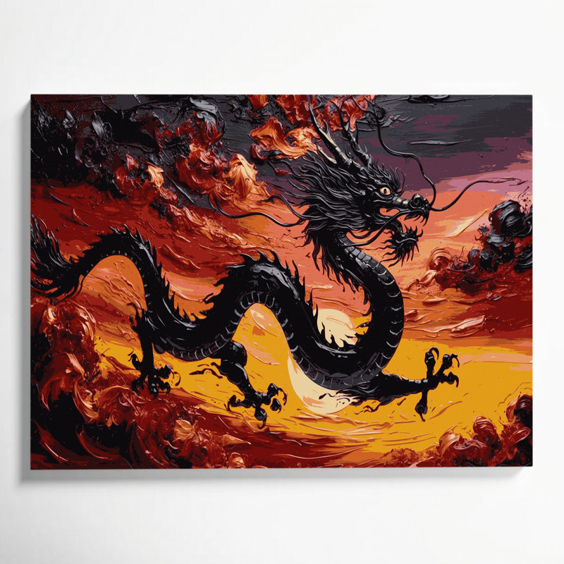 Art mural en toile Sci Fi Dragon, H 11 po x l 14 po