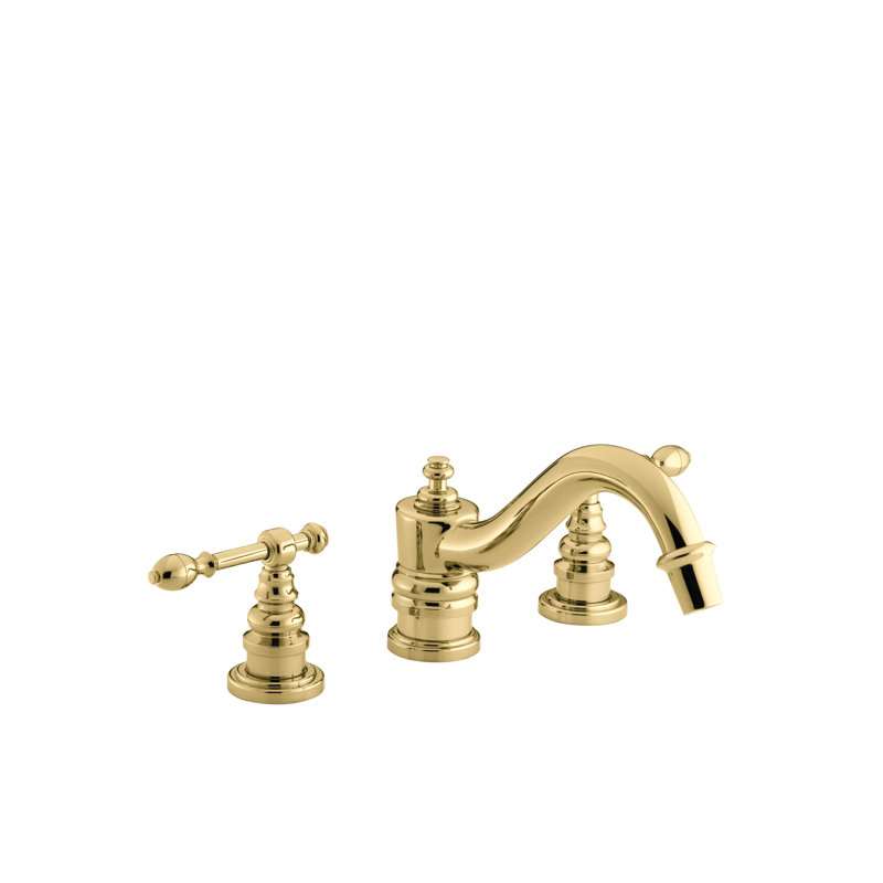 Iv Georges Brass Deck-Mount Bath Faucet Trim for High-Flow Valve with Lever Handles, Valve Not Included