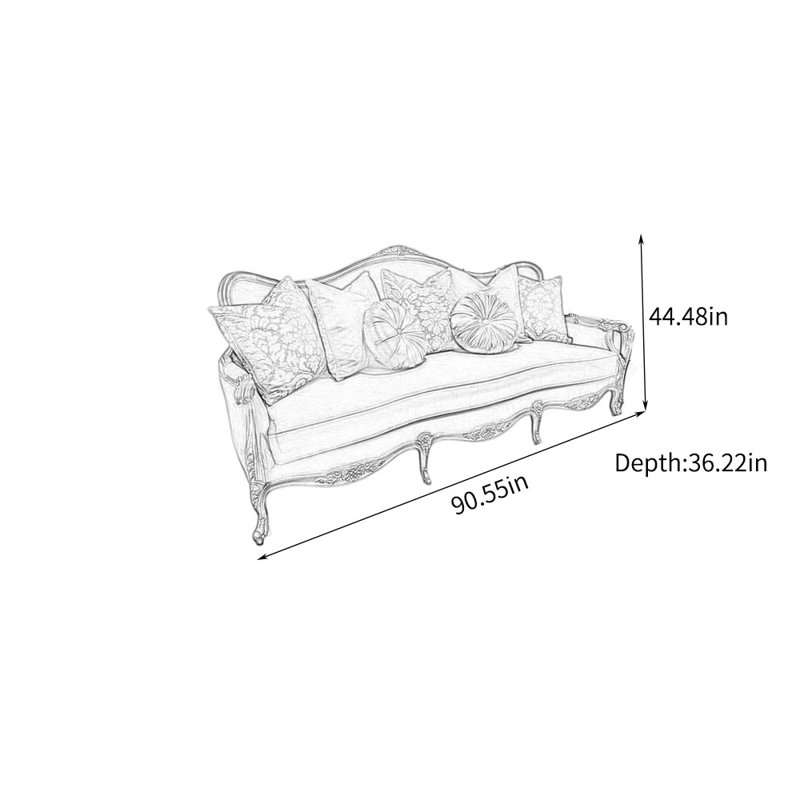 French-style fabric green sofa