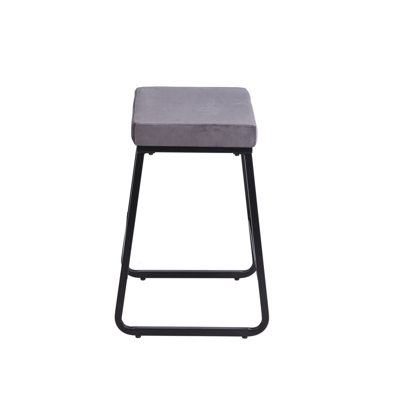 Velmon 24.02'' Bar Stool, Dark Gray