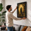 Lovers in Gold Art Deco - Framed Print-1734322081-1734322094