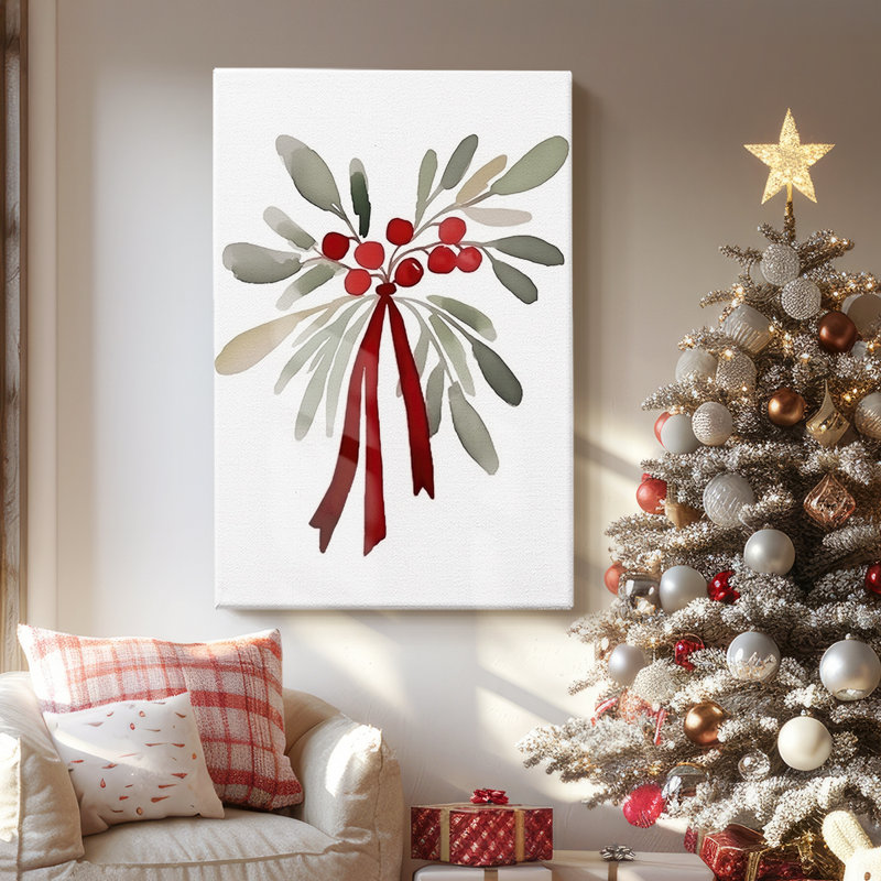 Mistletoe of Frostlit Whisper - Toile tendue avec châssis de qualité supérieure, H 18 po x l 12 po