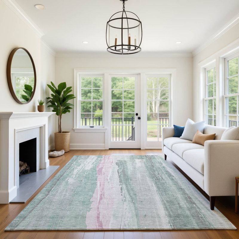 Premium Machine Washable Mayfield AMF1845 Abstract Rug, Rectangle 9' x 12'