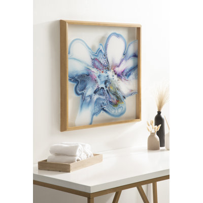 Kester, fleur abstraite aux couleurs vives - peinture à cadre flottant