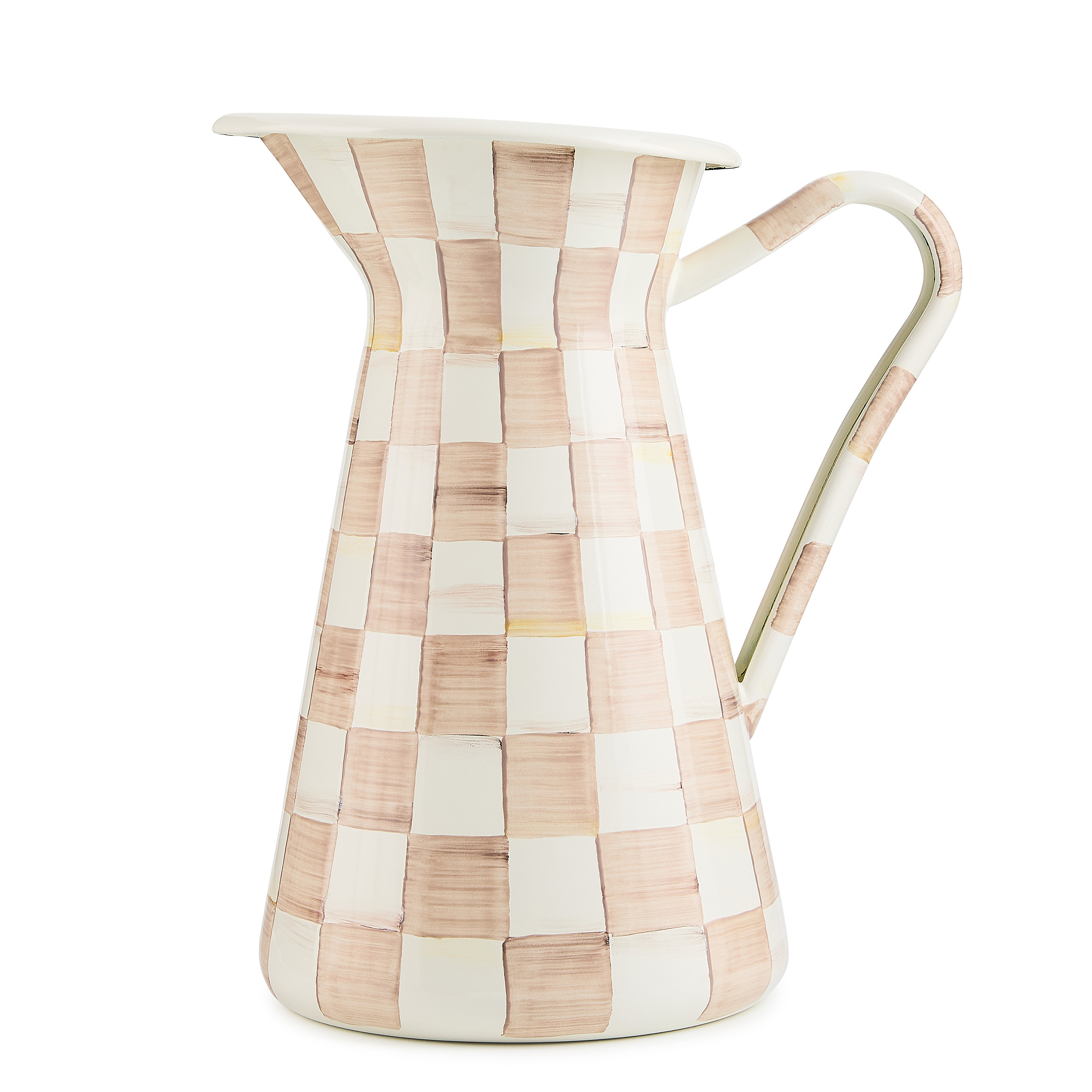 MacKenzie-Childs Mocha Check Large Practical Pitcher