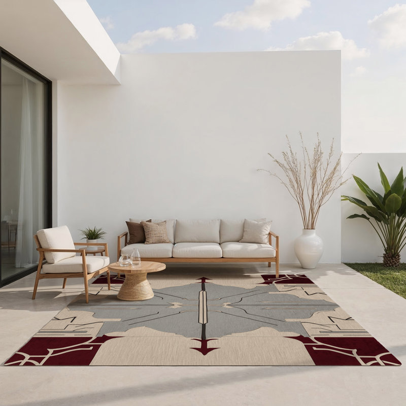 Tapis intérieur et extérieur Planar Motion, Rectangle 1 pi 6 po x 2 pi 6 po