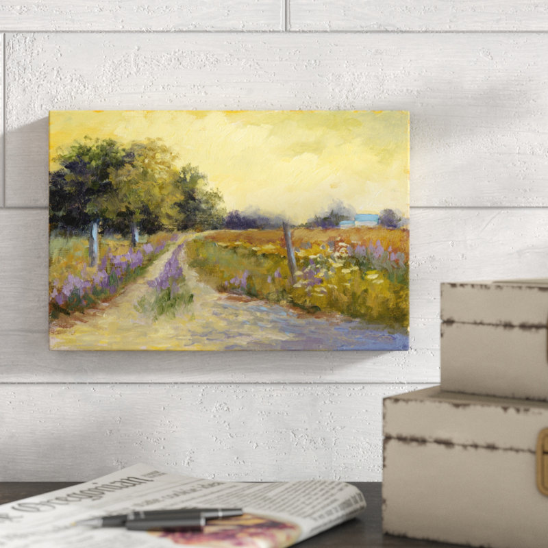 Falls Golden Fields by Mary Jean Weber - Painting Print, 20cm H x 30cm W, Wrapped Canvas