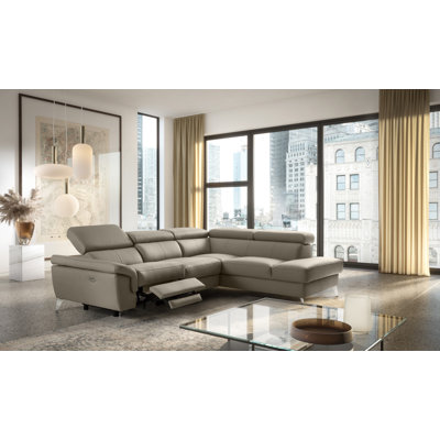 Manhattan Genuine Leather Reclining Corner Sofa