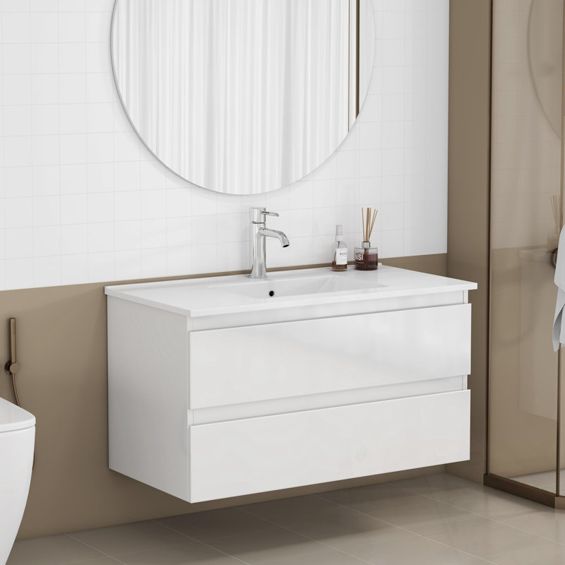 Ensemble de meuble-lavabo avec lavabo et 2 grands tiroirs
