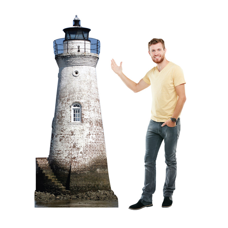 88'' White and Brown Lighthouse Cardboard Standup