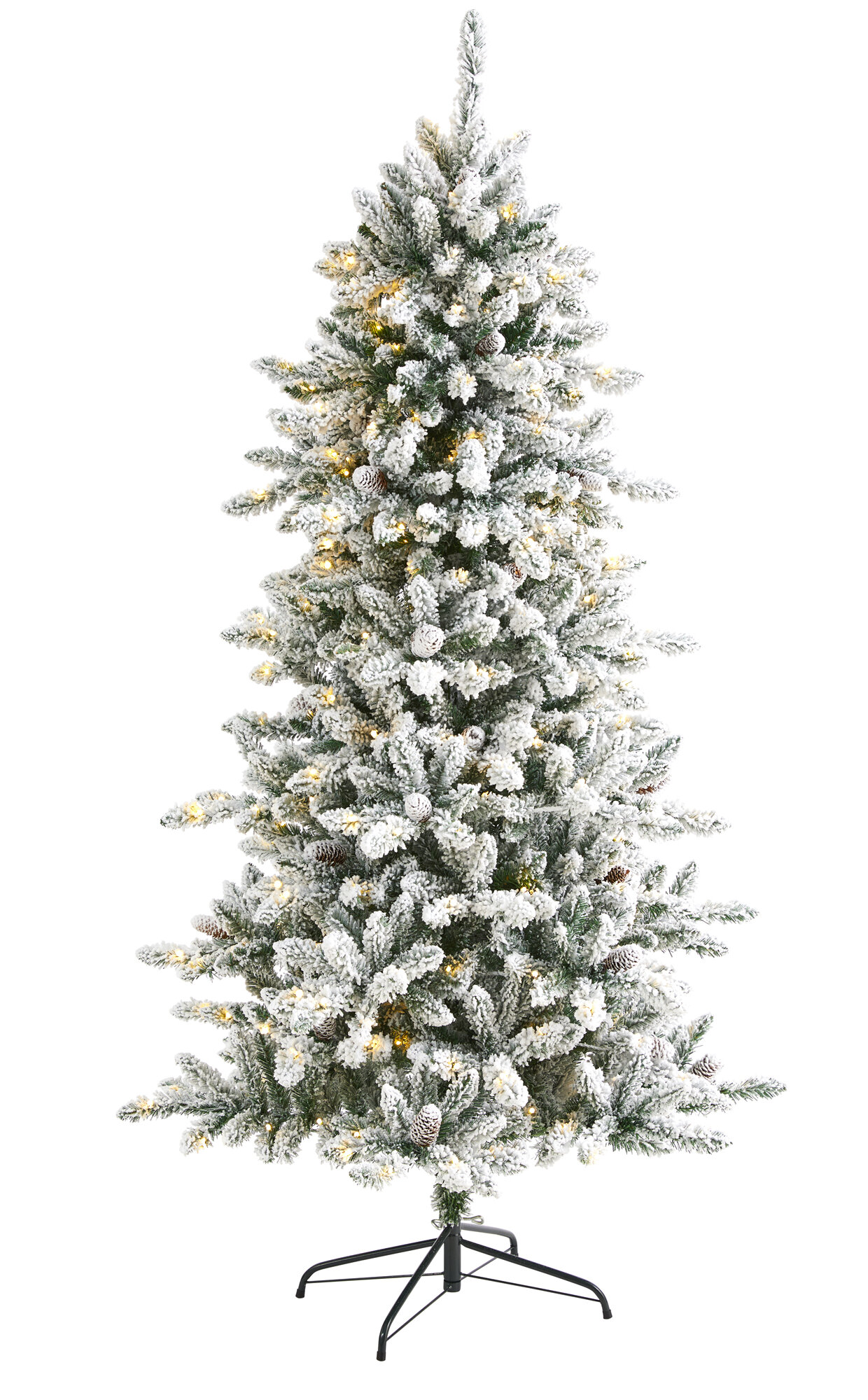 The Holiday Aisle Sapin De No L Artificiel Floqu Avec Lumi Res Del Et Commentaires Wayfair