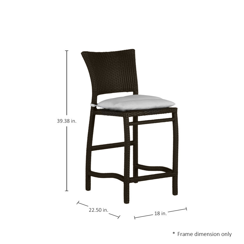 Tabouret de comptoir 24 po Skye - Noyer noir, Pas de soudure, InsideOut® Rollo ‑ lin crème, Noyer noir