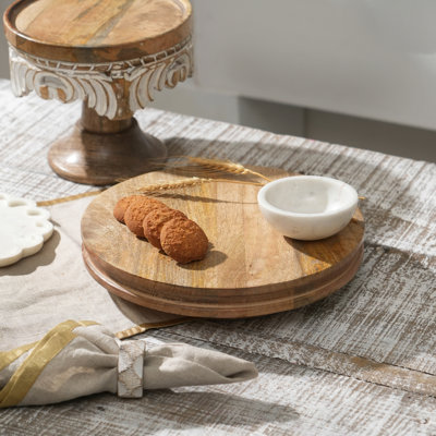 Petite assiette faite à la main en bois de manguier Kamron