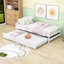 Lit plateforme simple en bois avec lit gigogne simple, tête et pied de lit-721173610