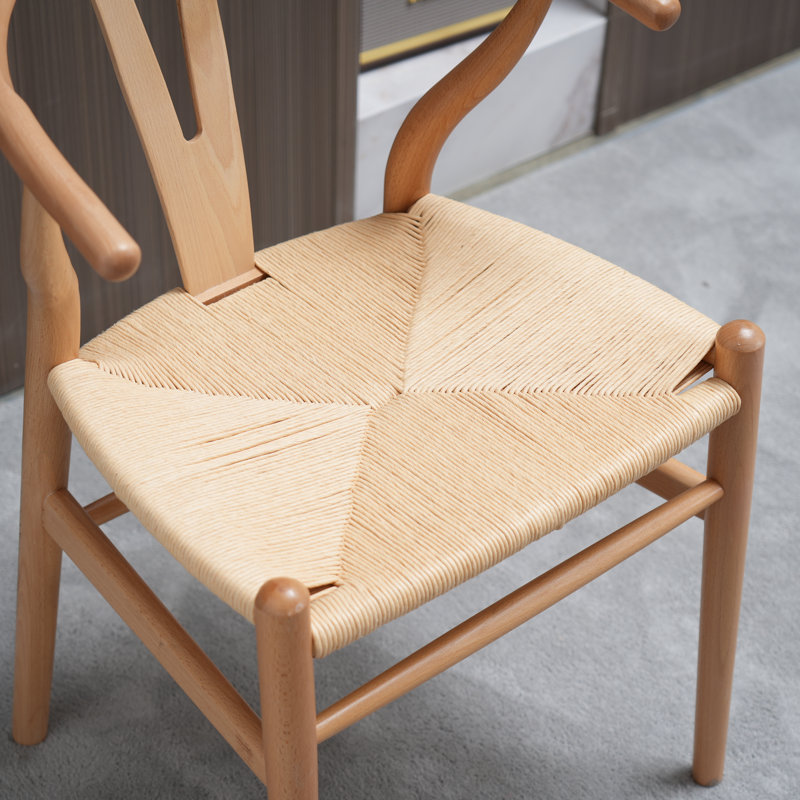Chair Weave Modern Solid Wood Mid-century Y Shaped Backrest Dining Chair (2 Set ), Wood