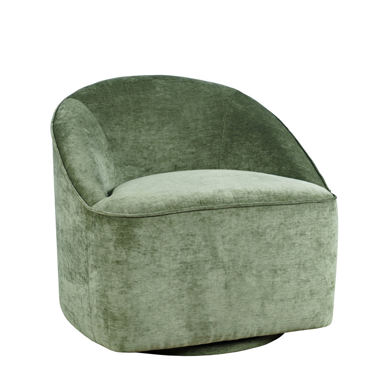Casimira 30'' Wide Swivel Barrel Chair, Forest Polyester