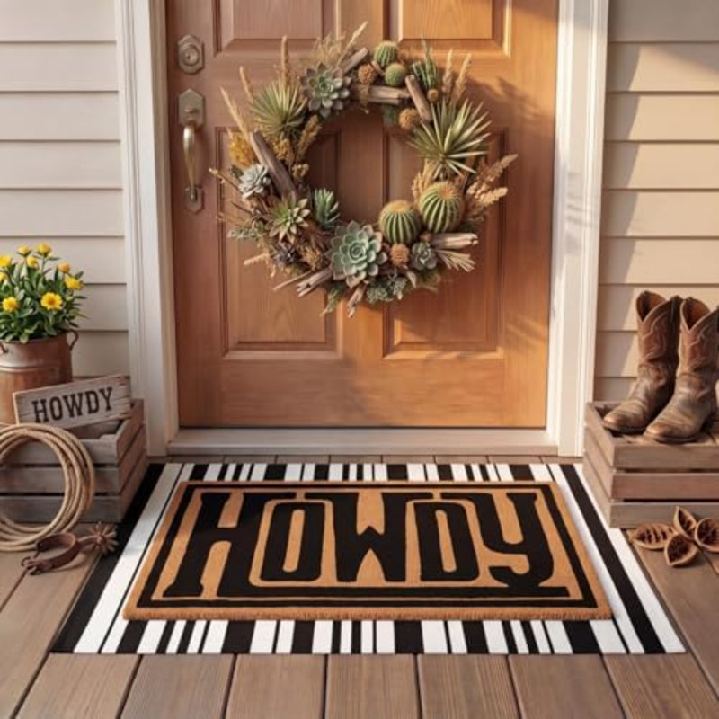 2 paillassons Western Howdy Coir Doormats