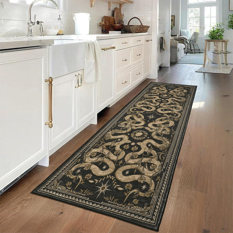 Snakes Machine Washable Area Rug Non Slip Wild Life Serpent Print Rug Low Pile Aesthetics Carpet for Living Room Bedroom Office