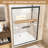 Aluminum Frame Material Double Sliding Opening Shower Door  - 1/4" (6Mm) Clear Tempered Glass With Explosion-Proof Film, Dual Stainless Steel Handles-124402475