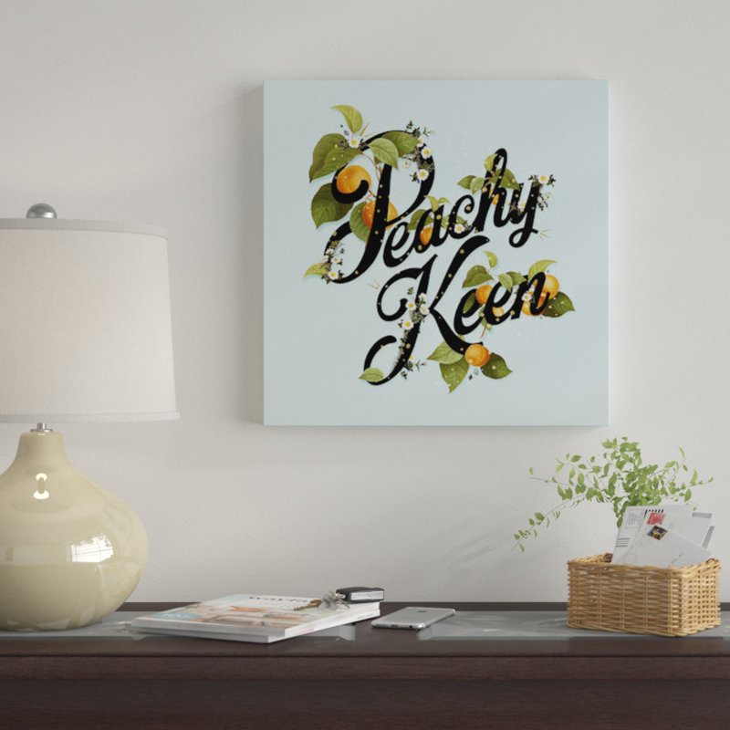 « pêche-menthe menthe », art textuel sur toile, H 12 po x l 12 po x P 0,75 po, Pas de tapis, Toile tendue