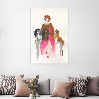 «Cavalier Lady in Pink» par Connie Collum, reproduction d'art