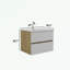Meuble-lavabo mural en bois avec lavabo en céramique et deux tiroirs-784132077