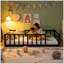 Lit simple noir Montessori avec rails et porte-129700799