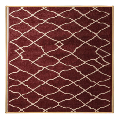 Tapis brun treillis lavable à la machine