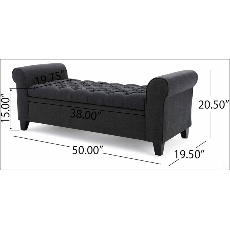HAYES ARMED STORAGE BENCH