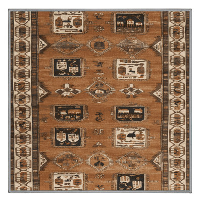 Tapis brun turc lavable à la machine