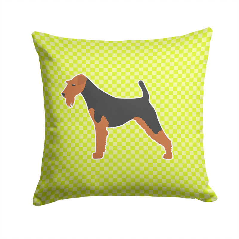 Coussin décoratif intérieur/extérieur airedale, H 14 po x l 14 po x P 3 po, Vert