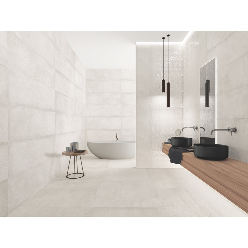 Cromat 16" x 48" Ceramic Tile, White