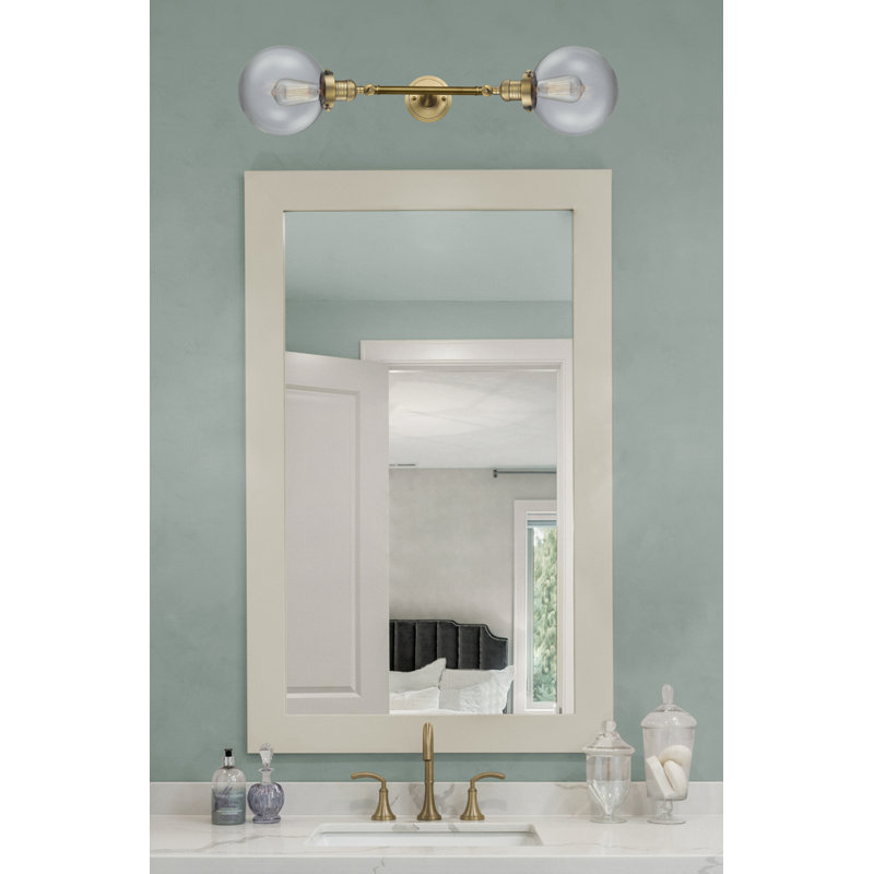 Clementina 2 - Light Dimmable Vanity Light, Clear, Brushed Brass, Bulb Not Included