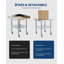 Table de travail en acier inoxydable de 24 po x 24 po avec roulettes, table de préparation commerciale avec dosseret fixe à 3 côtés et tablette réglable en hauteur, établi pour garage de restaurant-125296572