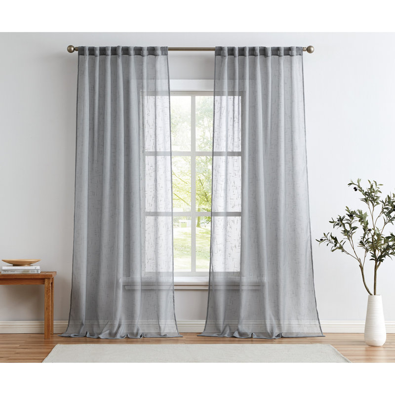 Sheer Curtain Pair, 50" W x 96" L, White