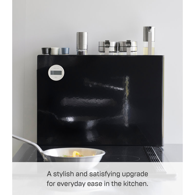 Black Steel Magnetic Countertop Spice Rack with Sliding Drawer