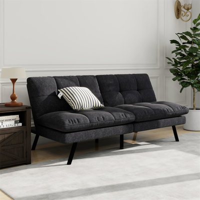 Pavithra 68'' Tufted Convertible Futon Small Sofa Bed