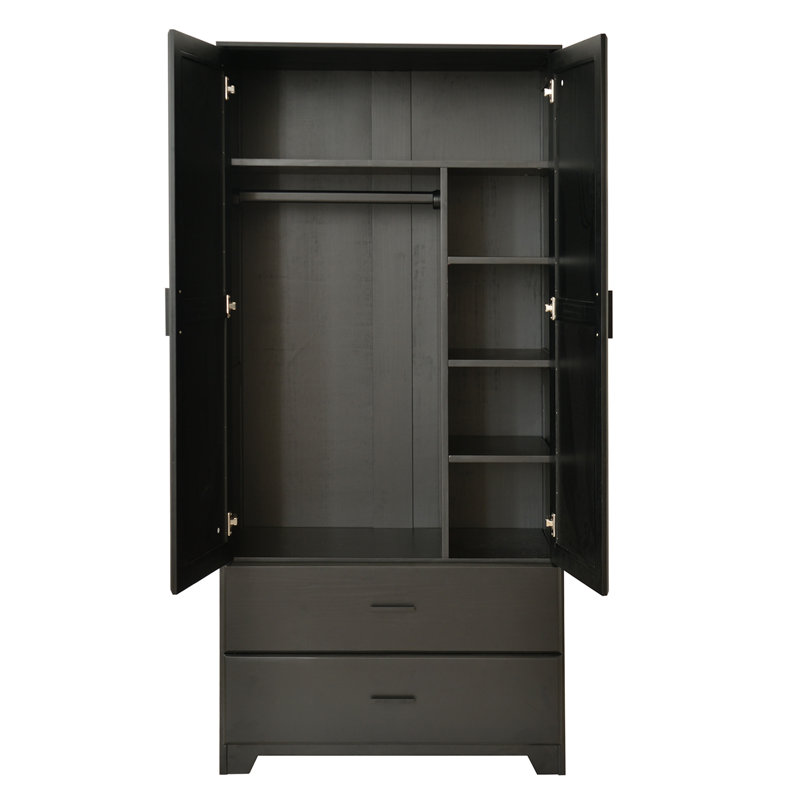 Portes surélevées en pin, P 20 po x l 36 po x H 75 po, Noir, noir, noir, noir