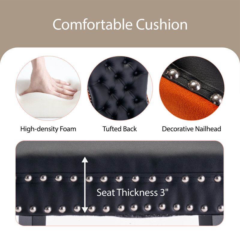 Chaise parsons Emmery, Noir/orange