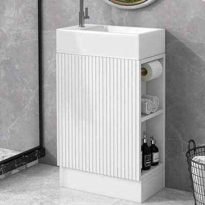 Meuble-lavabo sur pied simple en céramique 18,6 po Vylett