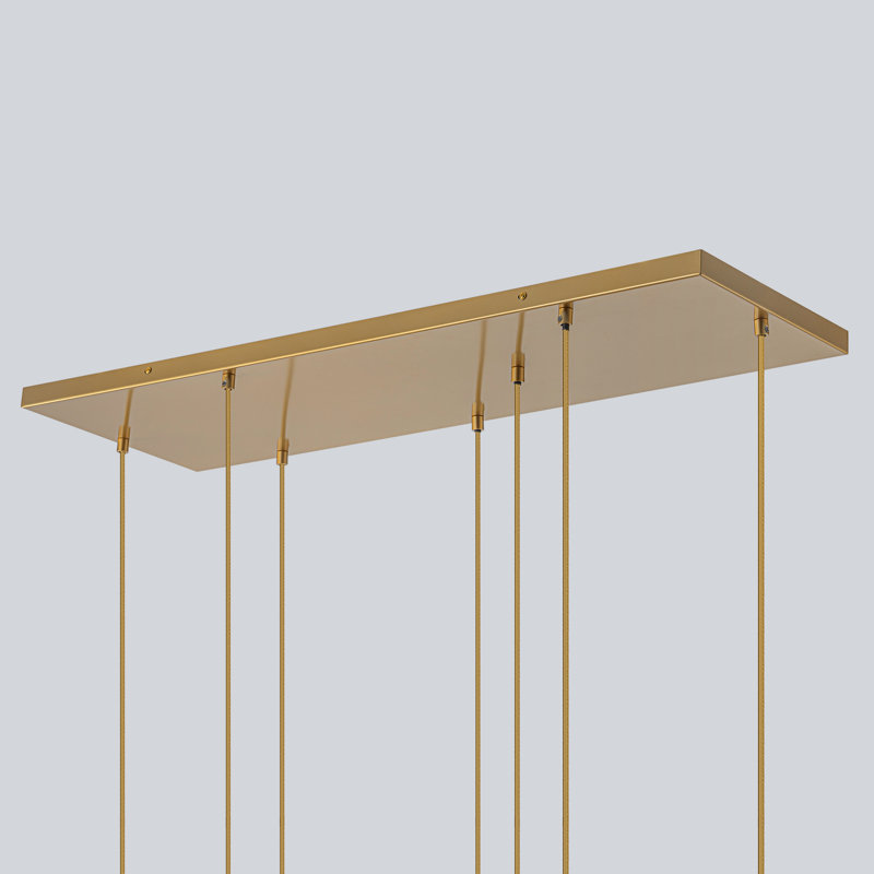7-Light Kitchen Island Cluster Pendant, Gold