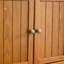 Armoire de rangement haute 8 portes avec 4 tablettes - Unité de rangement moderne et fonctionnelle en chêne 8 portes